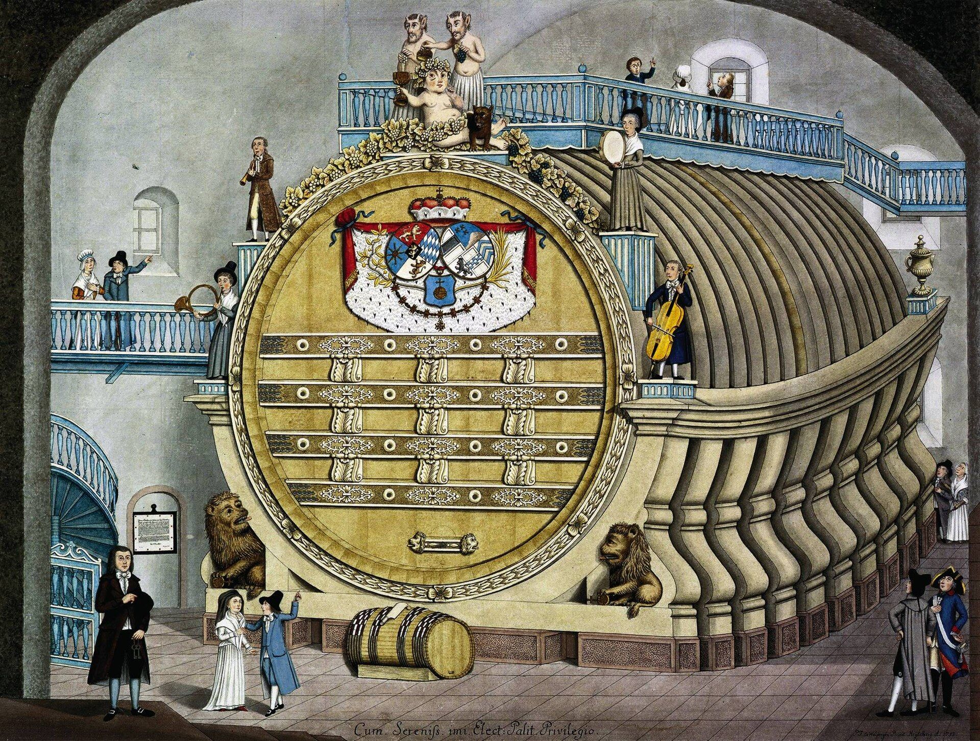 Historische Darstellung des Großen Heidelberger Fasses von 1753